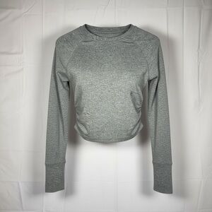 Aerie Heather Gray Long-Sleeve Crewneck Top